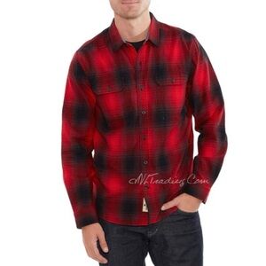Woolrich Ultimate Flannel Premium Brushed Cotton Red & Black Size Medium